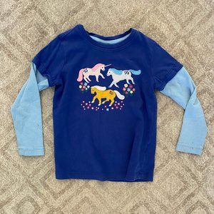 Hanna Andersson Long Sleeve T-Shirt with Thermal Sleeves Girls Size 5